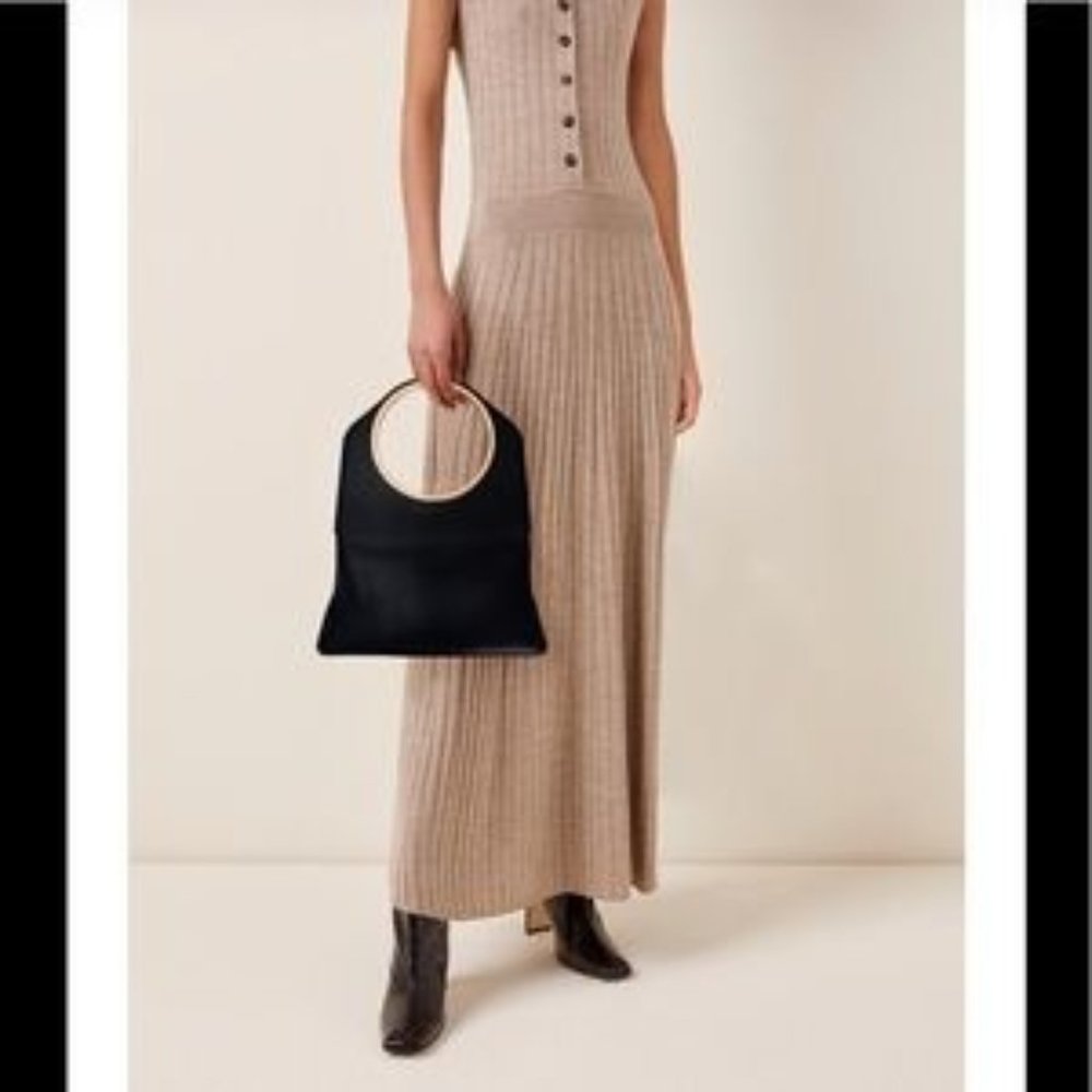 BY FAR Samantha Leather Tote in Black One Size—NWT